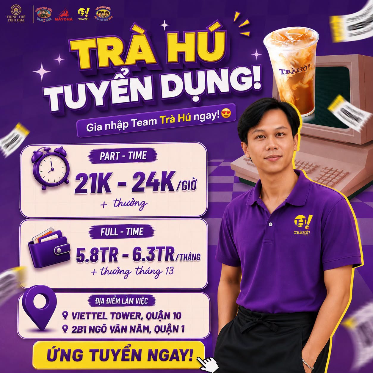 Poster tuyển dụng Trà Hú